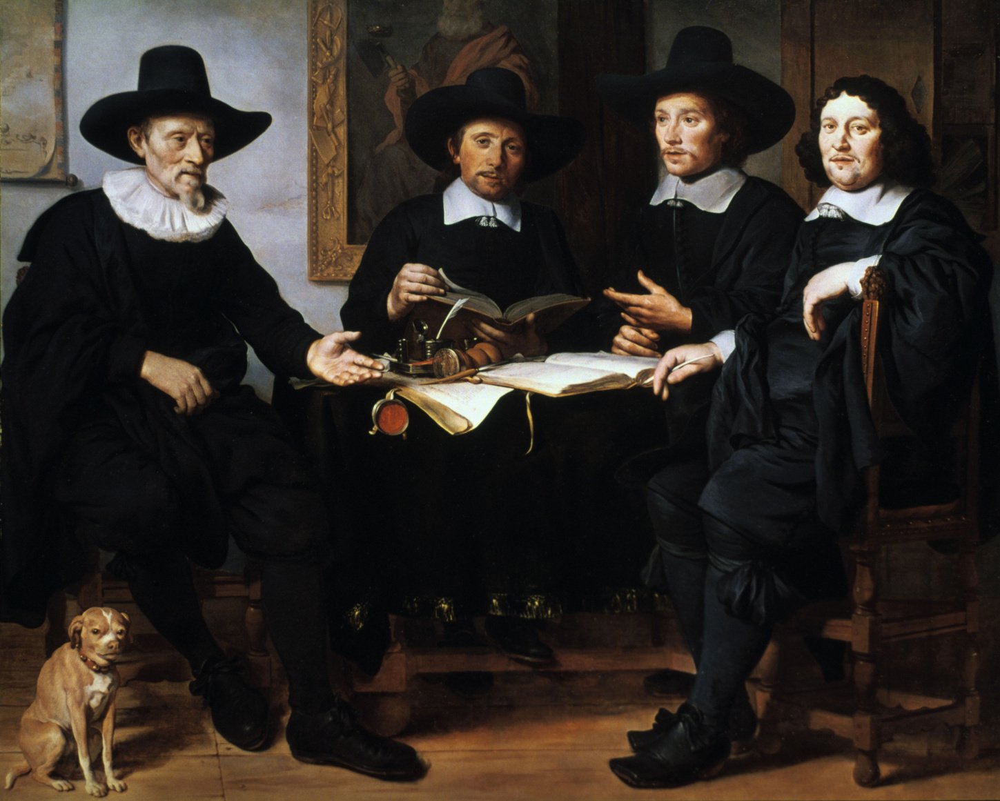 Dutch quaker functionaries in Amsterdam painting by Gerbrand van den Eeckhout